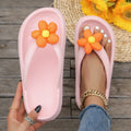 Verão Novos Chinelos MULHERES Padrão de Girassol Slides One-Piece Eva Chinelos Antiderrapantes de Praia Sapatos de Férias Chinelos de Interior para Casa