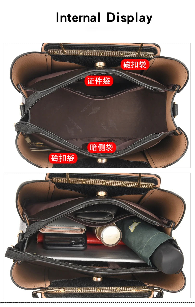 Nova bolsa para mulheres de grande capacidade bolsa de ombro puro couro  bolsas de ombro e mão para todas mulheres.