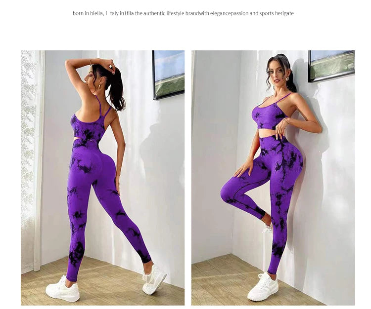 Treino Feminino Fitness Conjuntos de Yoga de Treino Sports sutiã + Leggings de Cintura Alta Roupas de Ginástica Ternos Esportivos Sem Costura