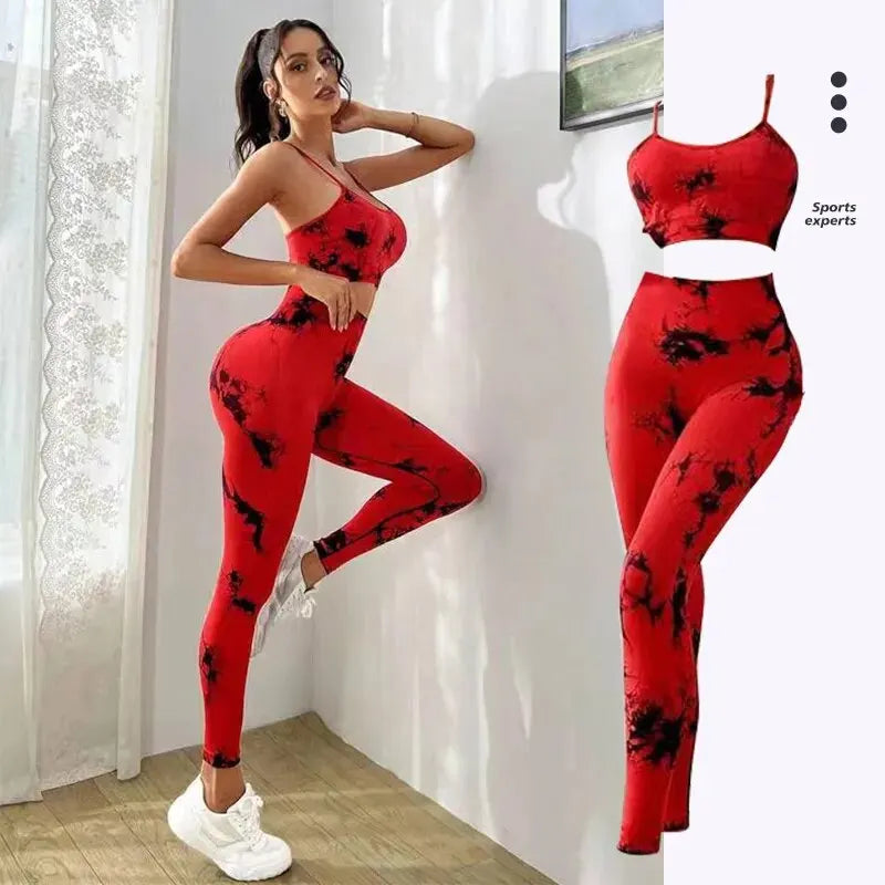 Treino Feminino Fitness Conjuntos de Yoga de Treino Sports sutiã + Leggings de Cintura Alta Roupas de Ginástica Ternos Esportivos Sem Costura