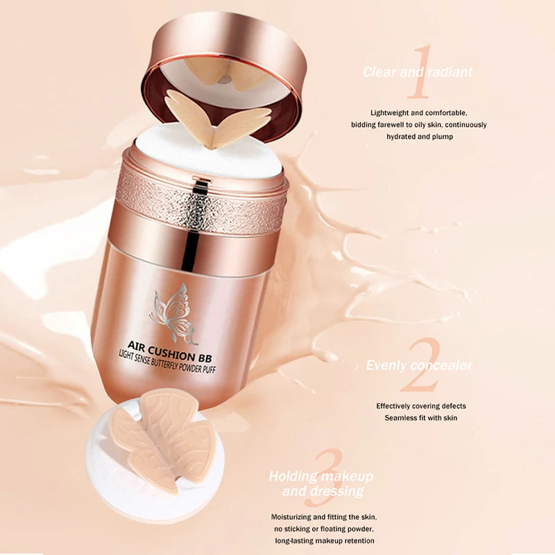 Cream Borboleta Pó, Base Hidratante Corretivo È Clareamento Maquiagem À Prova D'Água Cosméticos