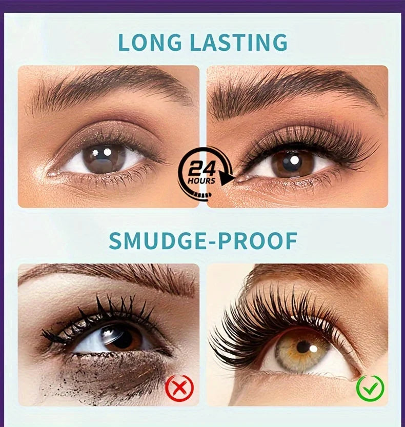 Rímel de cílios de volume extremo 5D, à prova d'água e de longa duração, espessamento natural e extensão de cílios ondulados