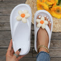 Verão Novos Chinelos MULHERES Padrão de Girassol Slides One-Piece Eva Chinelos Antiderrapantes de Praia Sapatos de Férias Chinelos de Interior para Casa