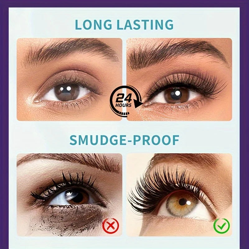 Rímel de cílios de volume extremo 5D, à prova d'água e de longa duração, espessamento natural e extensão de cílios ondulados