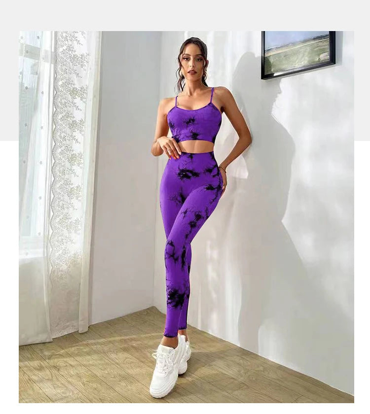 Treino Feminino Fitness Conjuntos de Yoga de Treino Sports sutiã + Leggings de Cintura Alta Roupas de Ginástica Ternos Esportivos Sem Costura