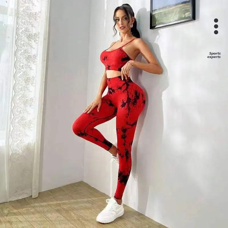 Treino Feminino Fitness Conjuntos de Yoga de Treino Sports sutiã + Leggings de Cintura Alta Roupas de Ginástica Ternos Esportivos Sem Costura